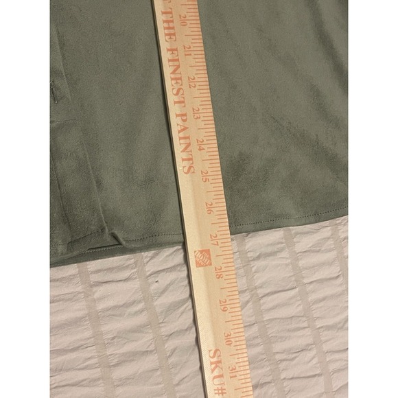 Coldwater Creek Shale Green 3/4 Sleeve Blouse No Iron Size XL Button Down - Picture 8 of 8